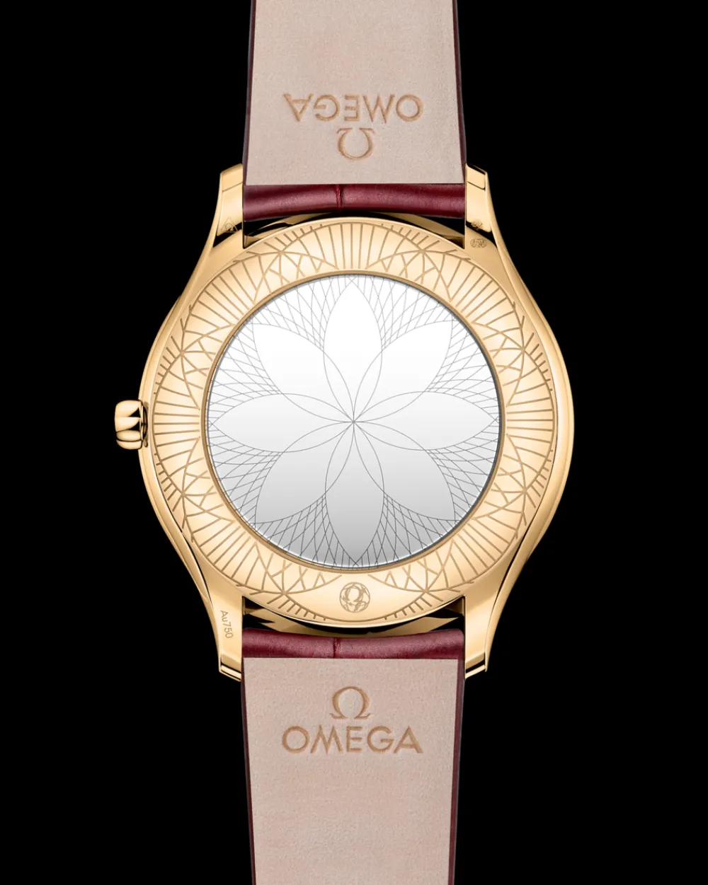 36 mm, Moonshine™ gold on leather strap^OMEGA New