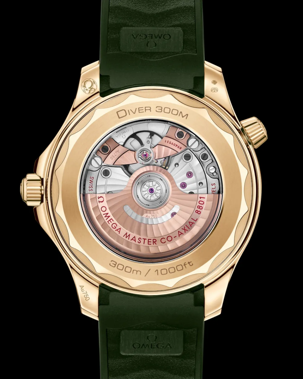 42 mm, Moonshine™ gold on rubber strap^OMEGA Outlet