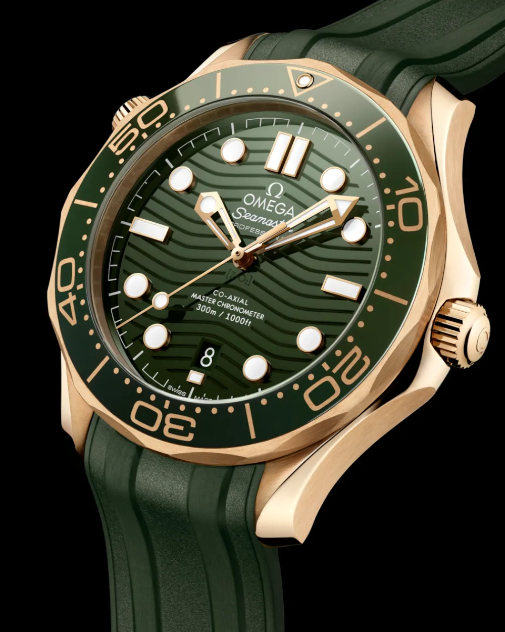 42 mm, Moonshine™ gold on rubber strap^OMEGA Outlet