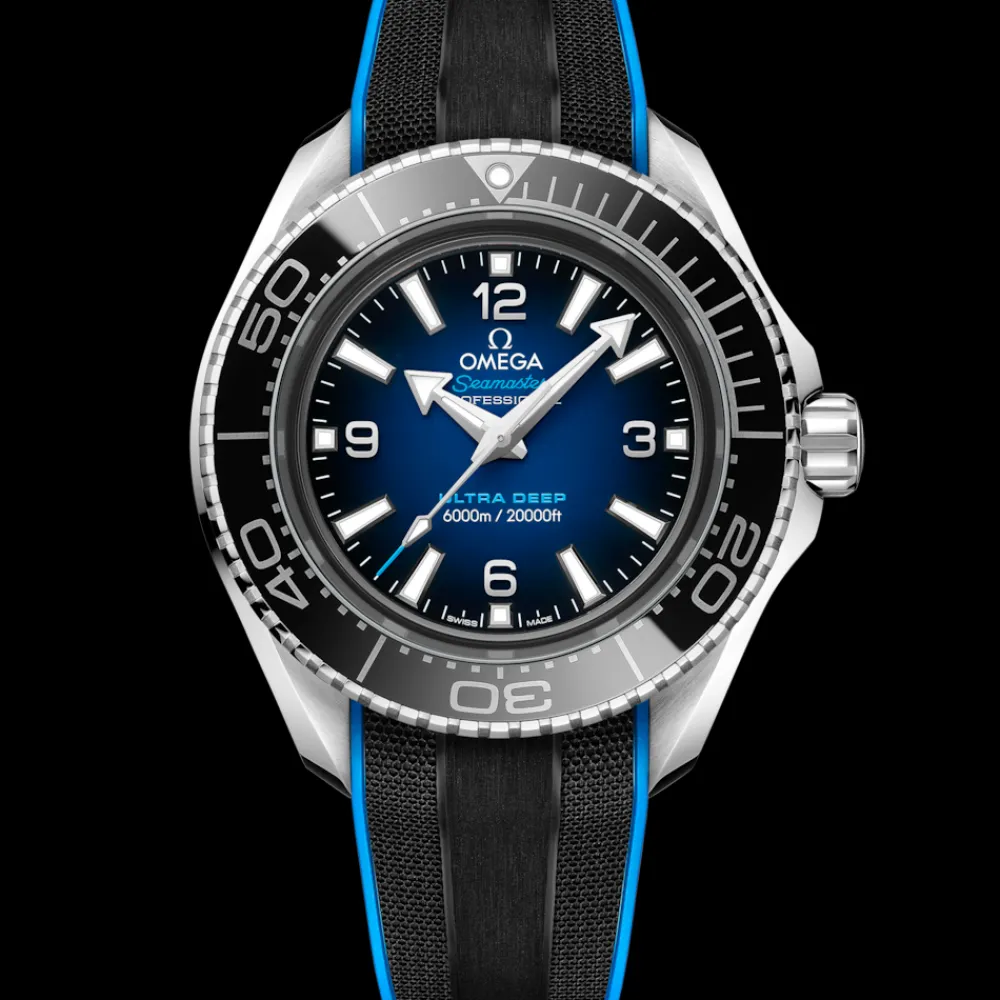 45.5 mm, O‑MEGASTEEL on rubber strap^OMEGA Discount
