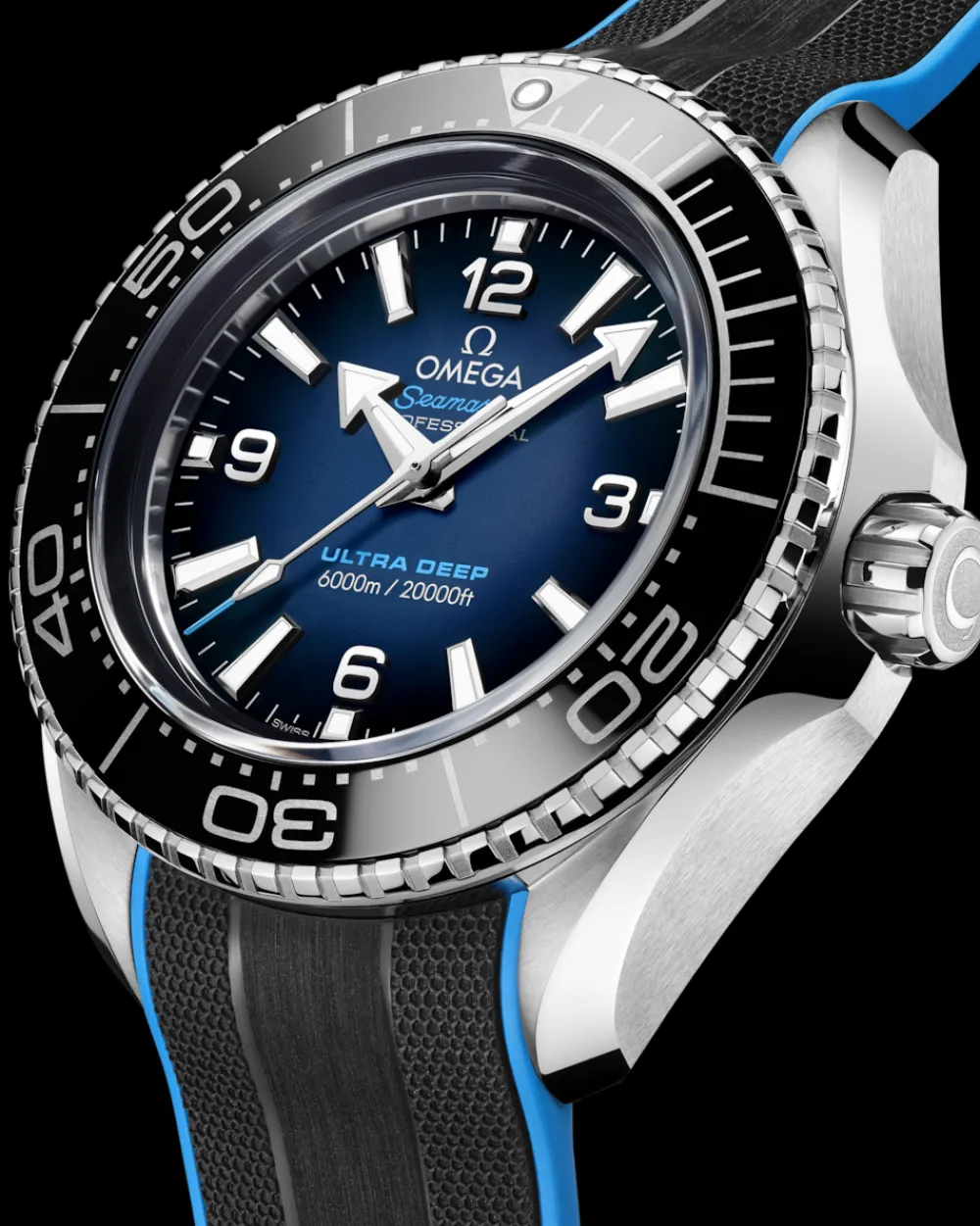 45.5 mm, O‑MEGASTEEL on rubber strap^OMEGA Discount