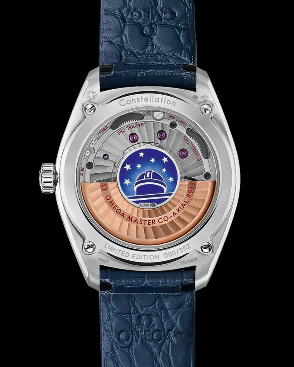 39 mm, platinum on leather strap^OMEGA Discount