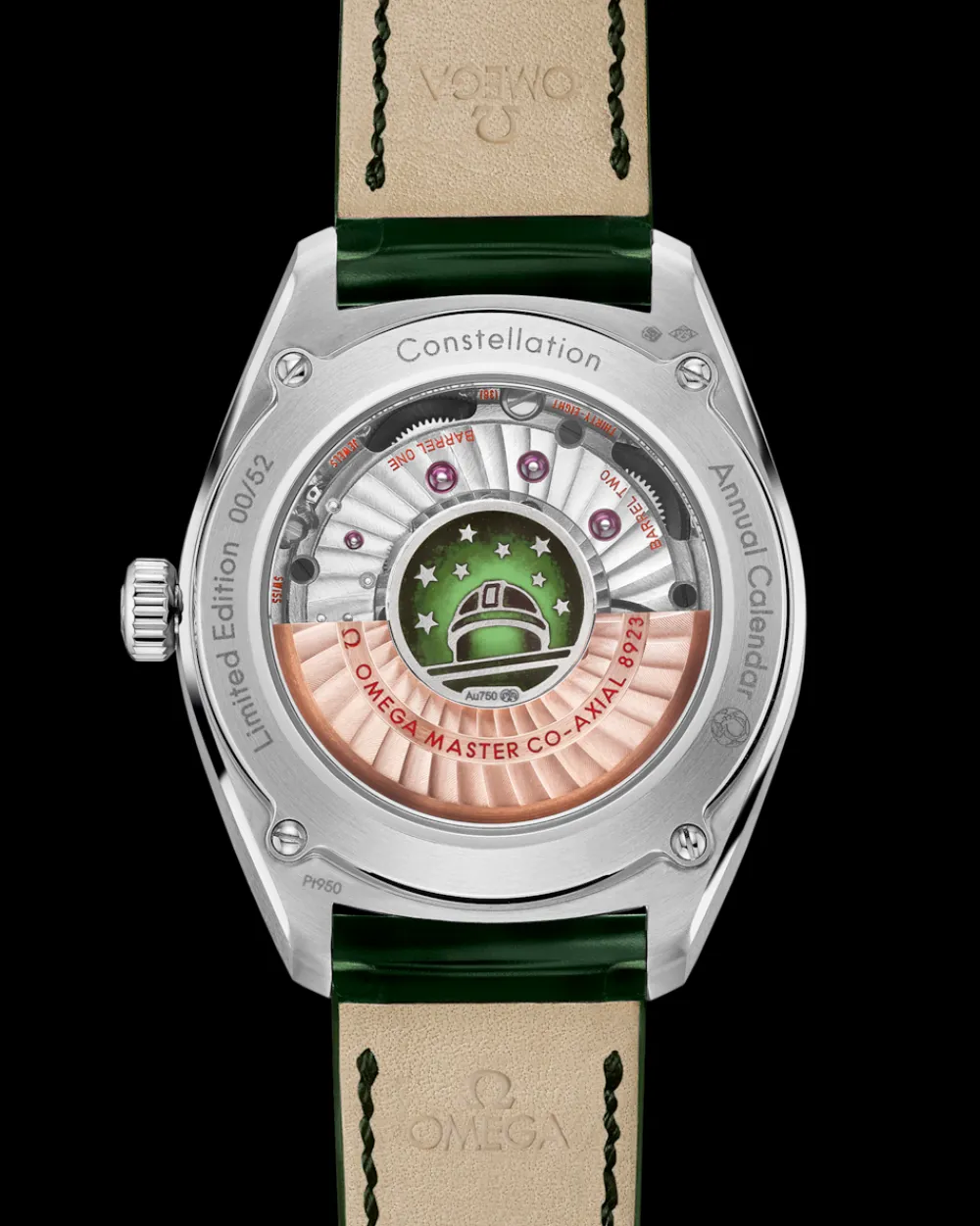 41 mm, platinum on leather strap^OMEGA Hot