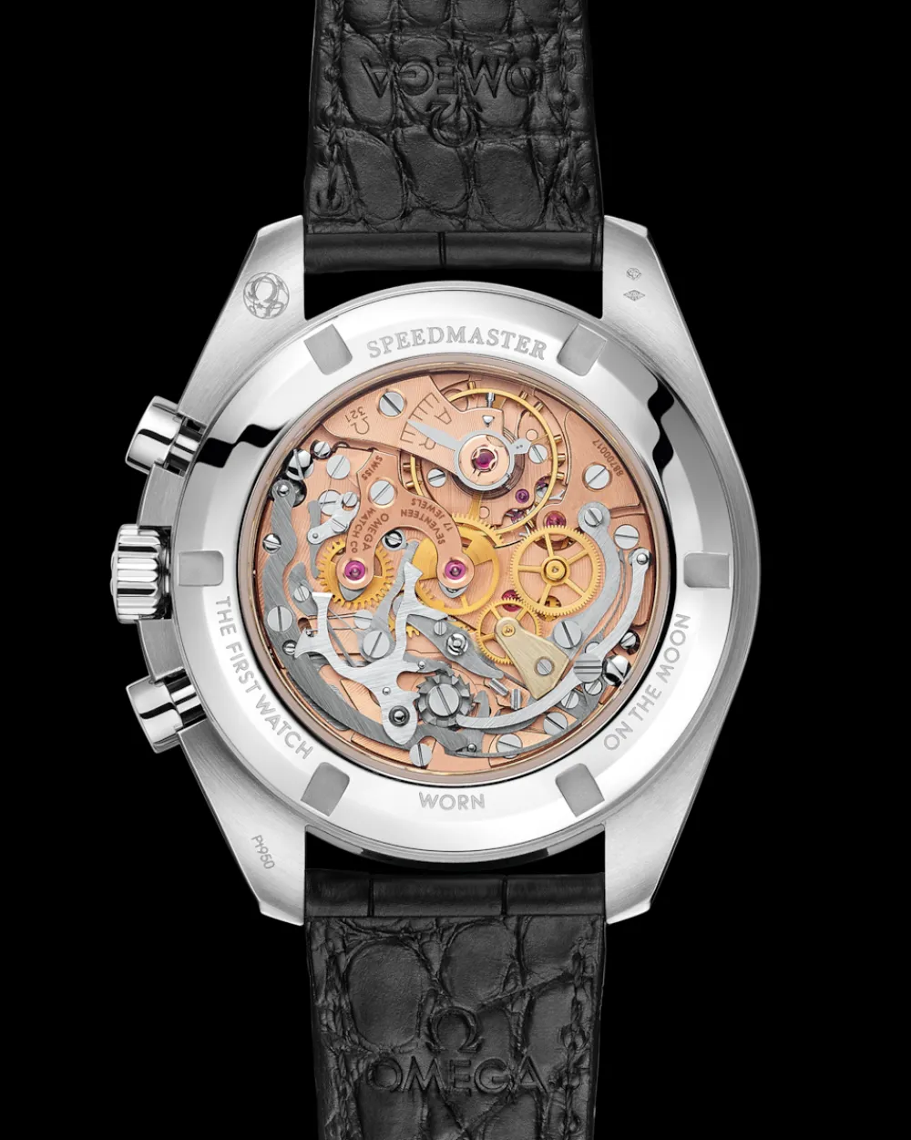 42 mm, platinum on leather strap^OMEGA Clearance