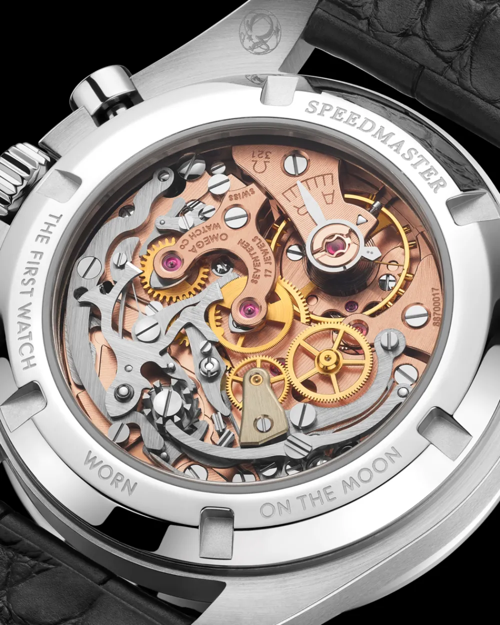 42 mm, platinum on leather strap^OMEGA Clearance