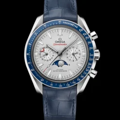 44.25 mm, platinum on leather strap^OMEGA Clearance