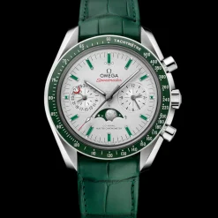 44.25 mm, platinum on leather strap^OMEGA New