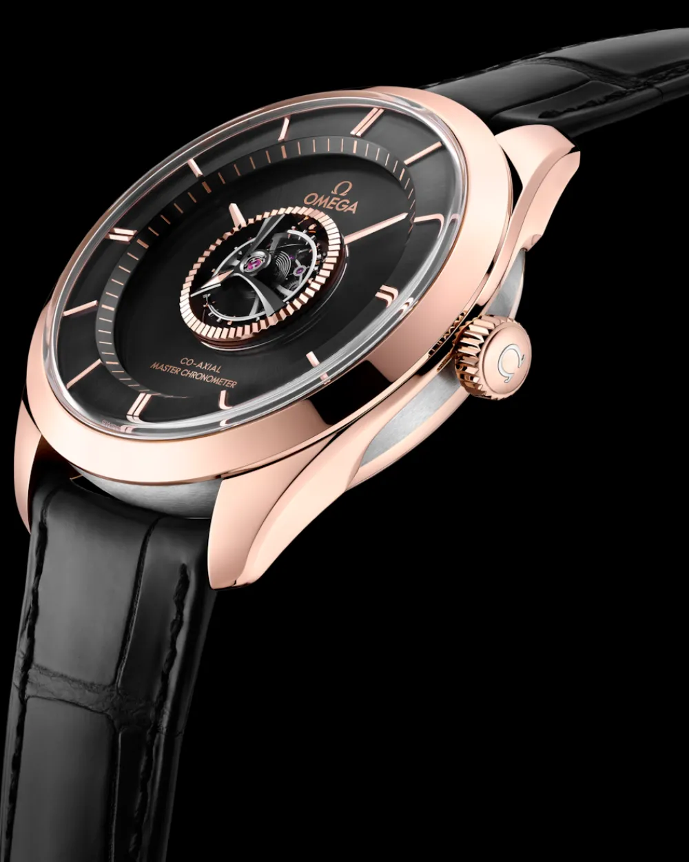 43 mm, Sedna™ gold ‑ Canopus Gold™ on leather strap^OMEGA Online