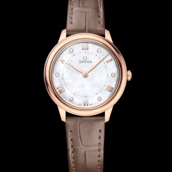 30 mm, Sedna™ gold on leather strap^OMEGA Best