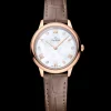 27.5 mm, Sedna™ gold on leather strap^OMEGA New