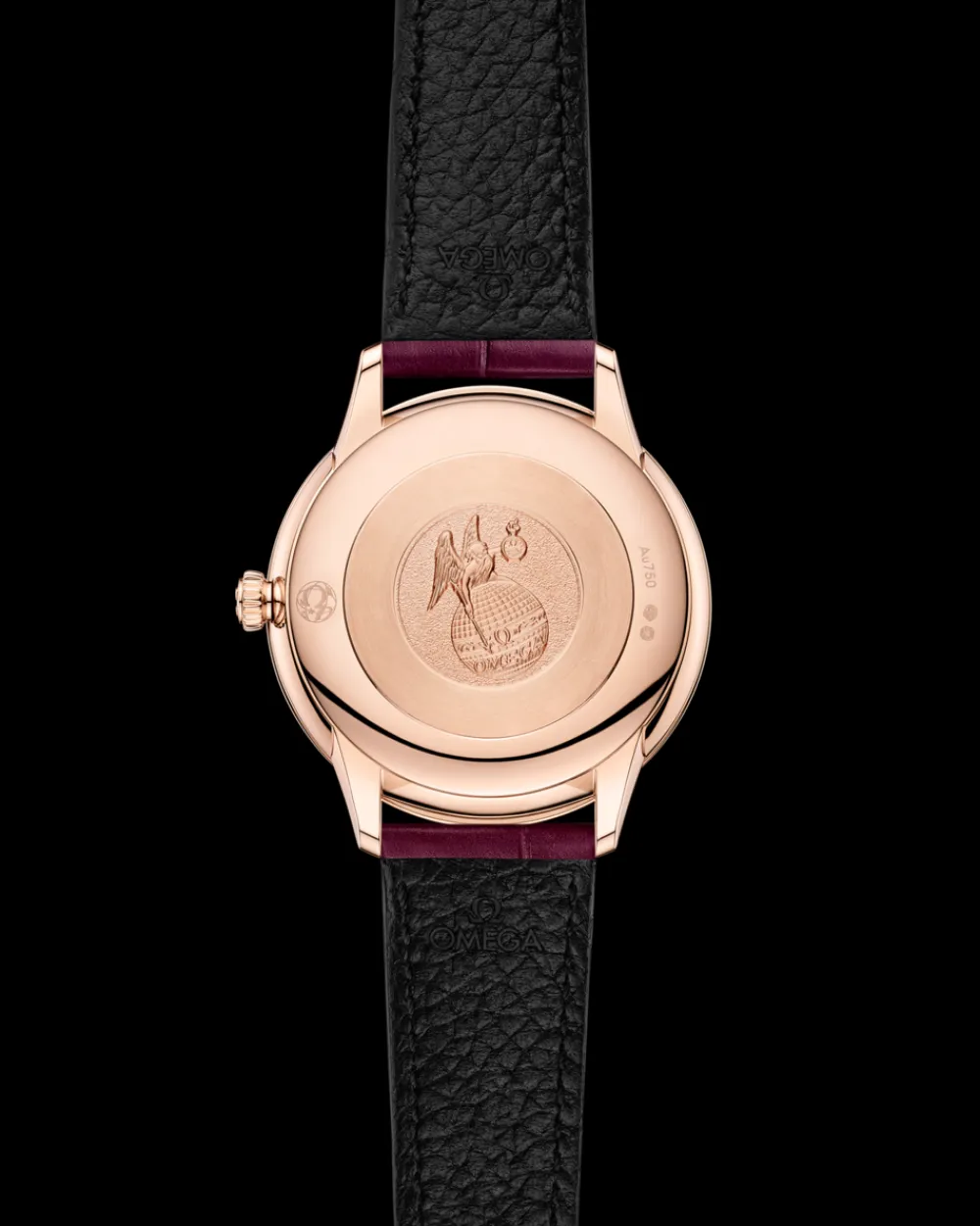 27.5 mm, Sedna™ gold on leather strap^OMEGA New