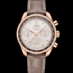 38 mm, Sedna™ gold on leather strap^OMEGA Discount