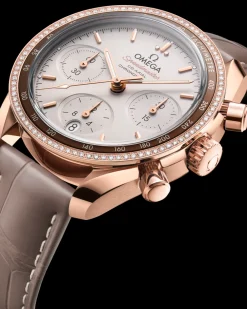 38 mm, Sedna™ gold on leather strap^OMEGA Discount