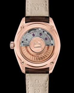39 mm, Sedna™ gold on leather strap^OMEGA Discount