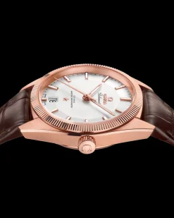 39 mm, Sedna™ gold on leather strap^OMEGA Discount