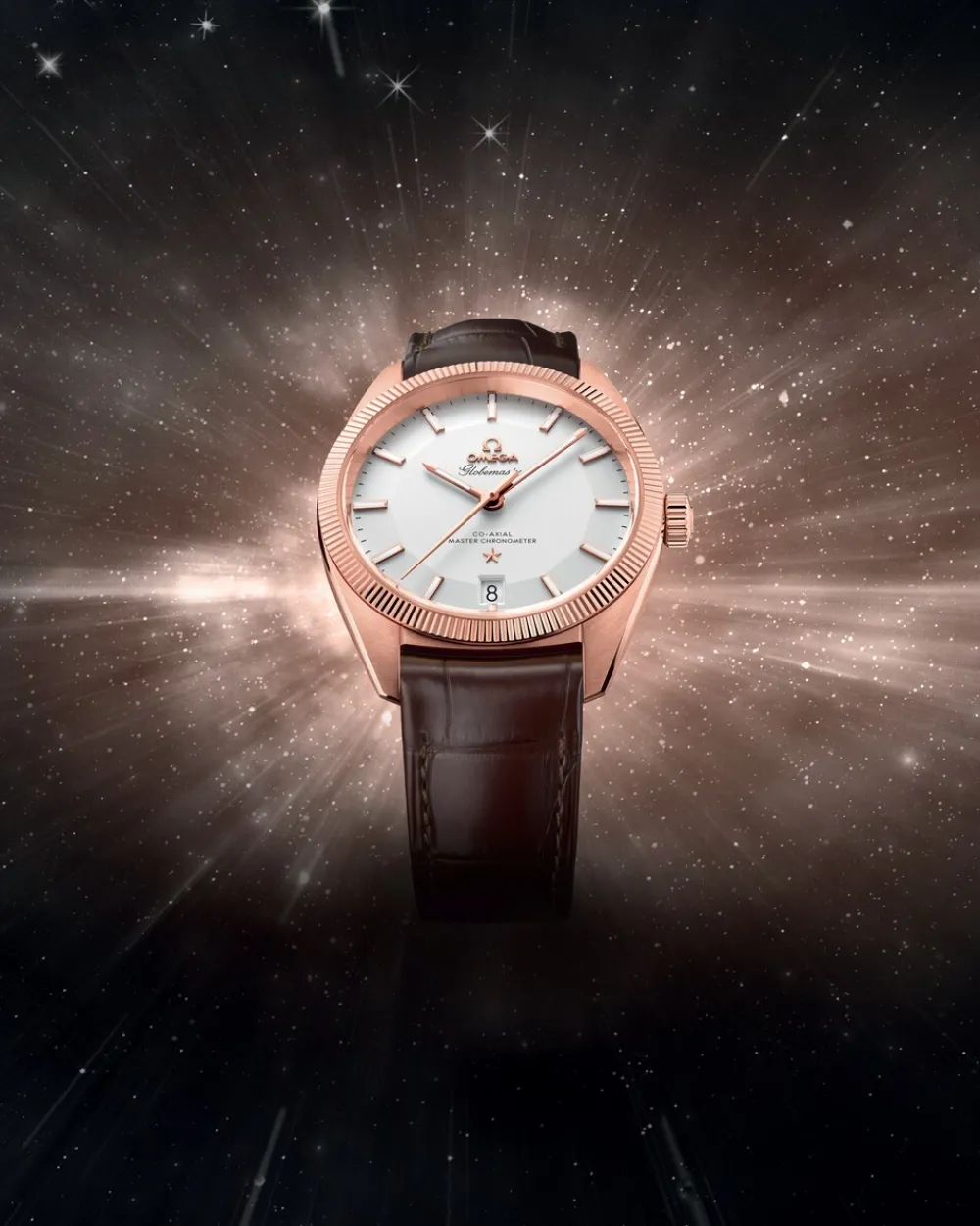 39 mm, Sedna™ gold on leather strap^OMEGA Discount