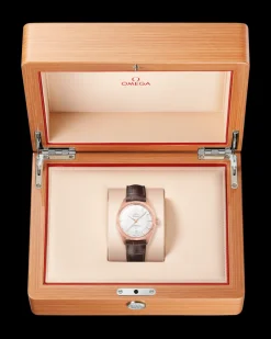 39 mm, Sedna™ gold on leather strap^OMEGA Discount