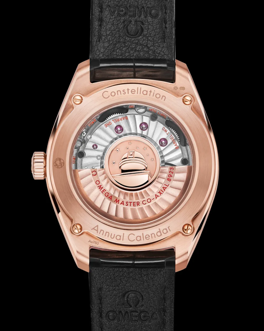 41 mm, Sedna™ gold on leather strap^OMEGA New