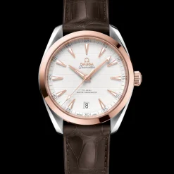 41 mm, Sedna™ gold on leather strap^OMEGA Clearance