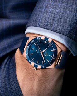41 mm, Sedna™ gold on leather strap^OMEGA Outlet