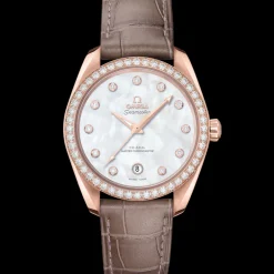 38 mm, Sedna™ gold on leather strap^OMEGA Sale