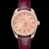 38 mm, Sedna™ gold on leather strap^OMEGA Hot