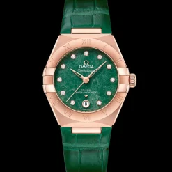 29 mm, Sedna™ gold on leather strap^OMEGA Best