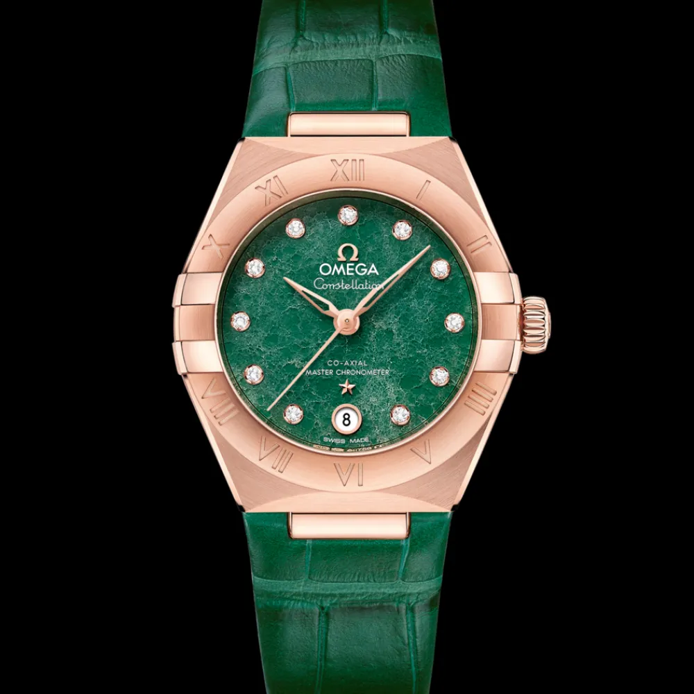 29 mm, Sedna™ gold on leather strap^OMEGA Best