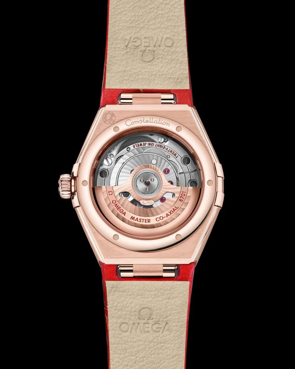 29 mm, Sedna™ gold on leather strap^OMEGA Hot