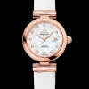 34 mm, Sedna™ gold on leather strap^OMEGA Online