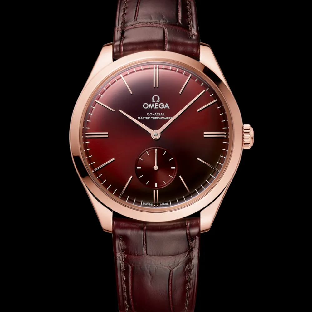 40 mm, Sedna™ gold on leather strap^OMEGA Clearance