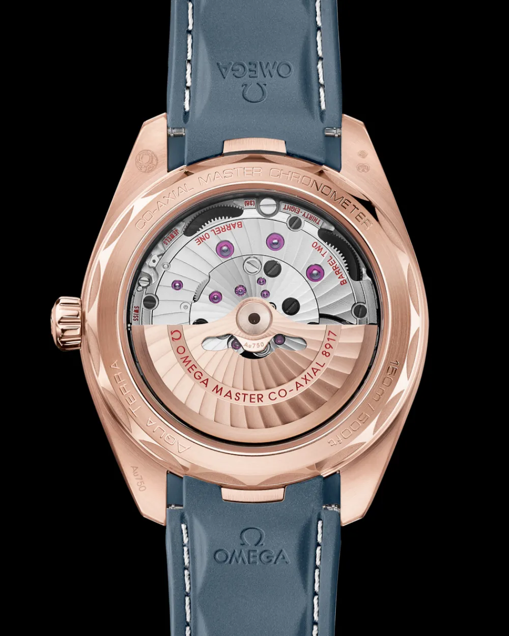 41 mm, Sedna™ gold on rubber strap^OMEGA Best