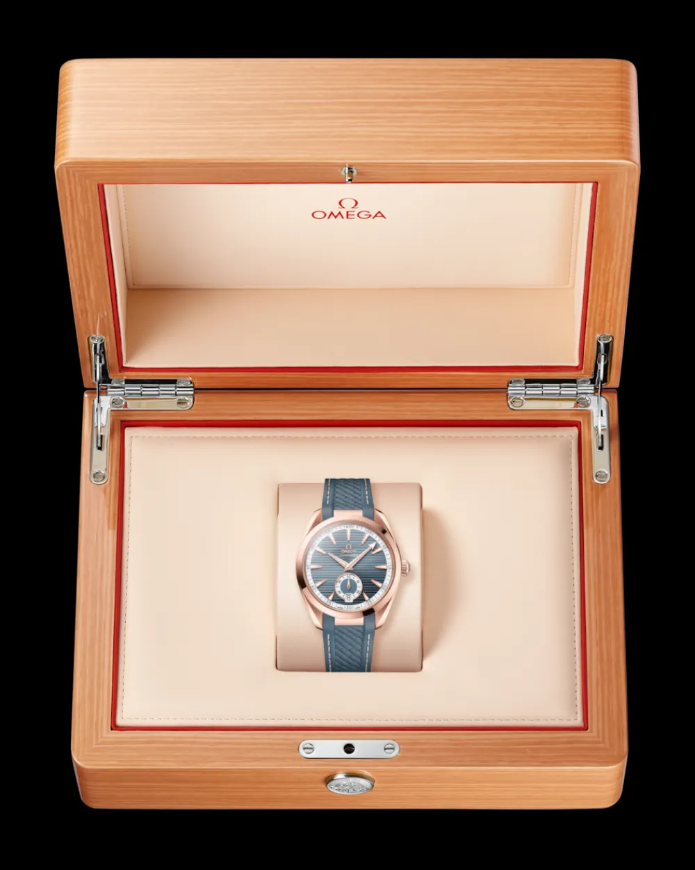 41 mm, Sedna™ gold on rubber strap^OMEGA Best