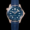 42 mm, Sedna™ gold on rubber strap^OMEGA New