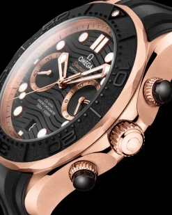 44 mm, Sedna™ gold on rubber strap^OMEGA Best