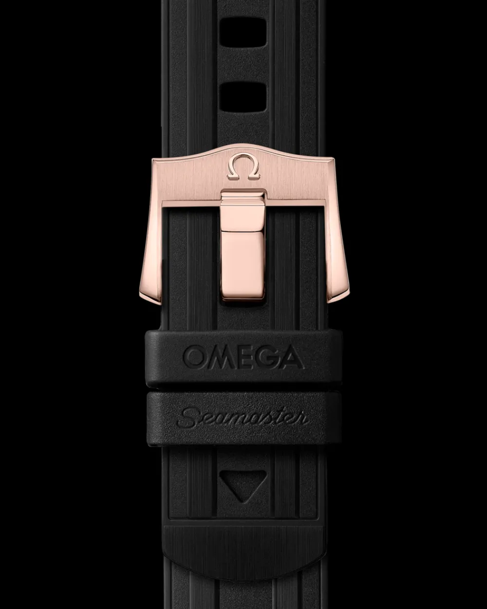 44 mm, Sedna™ gold on rubber strap^OMEGA Best