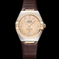 29 mm, steel ‑ Moonshine™ gold on alligator^OMEGA Discount