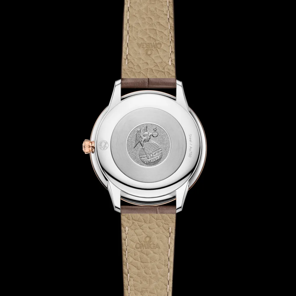 30 mm, steel ‑ Sedna™ gold on leather strap^OMEGA Outlet