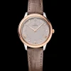 30 mm, steel ‑ Sedna™ gold on leather strap^OMEGA New