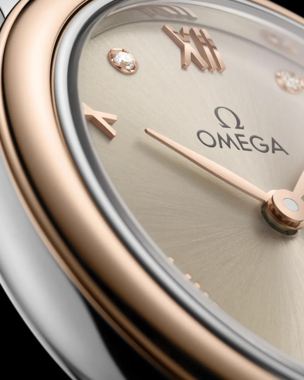 27.5 mm, steel ‑ Sedna™ gold on leather strap^OMEGA Sale