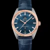 39 mm, steel ‑ Sedna™ gold on leather strap^OMEGA Sale