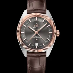 41 mm, steel ‑ Sedna™ gold on leather strap^OMEGA Fashion