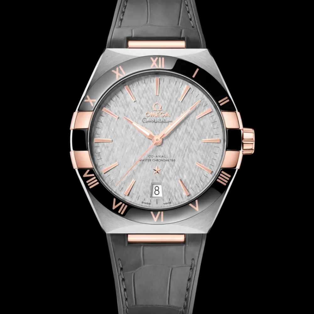 41 mm, steel ‑ Sedna™ gold on leather strap^OMEGA Fashion