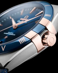 41 mm, steel ‑ Sedna™ gold on leather strap^OMEGA Sale