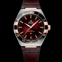 41 mm, steel ‑ Sedna™ gold on leather strap^OMEGA New