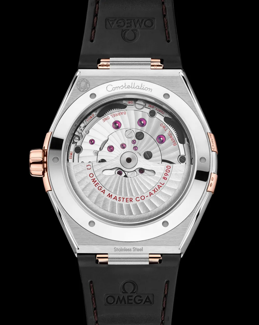 41 mm, steel ‑ Sedna™ gold on leather strap^OMEGA New
