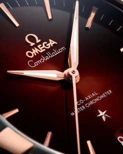 41 mm, steel ‑ Sedna™ gold on leather strap^OMEGA New