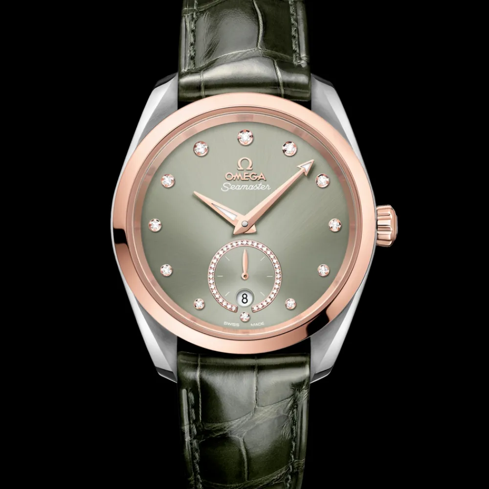 38 mm, steel ‑ Sedna™ gold on leather strap^OMEGA Discount