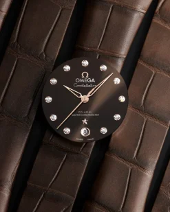 36 mm, steel ‑ Sedna™ gold on leather strap^OMEGA Hot