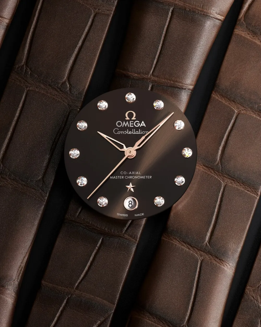 36 mm, steel ‑ Sedna™ gold on leather strap^OMEGA Hot